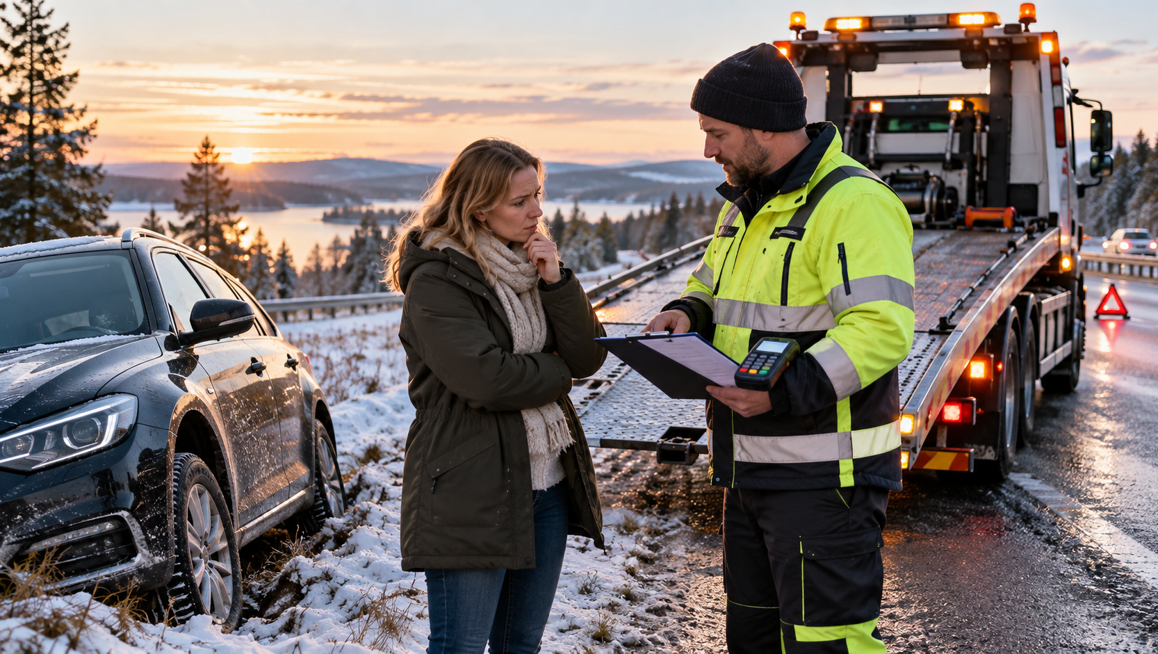 Vinterassistans vid vägkanten